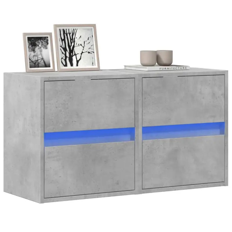 Tv-meubel van bewerkt hout in Sonoma Eiken voor duurzame opbergruimte - Betongrijs / 2 / 41 cm - Tv-meubels