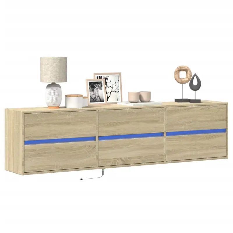 Tv-meubel van bewerkt hout in Sonoma Eiken voor duurzame opbergruimte - Sonoma eiken / 1 / 180 cm - Tv-meubels