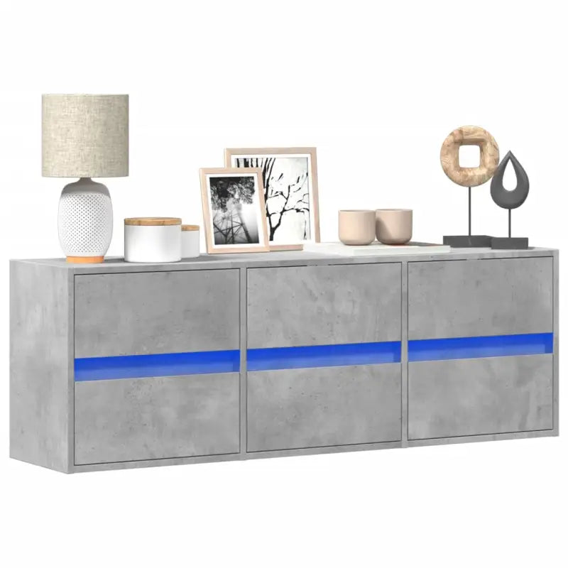Tv-meubel van bewerkt hout in Sonoma Eiken voor duurzame opbergruimte - Betongrijs / 1 / 130 cm - Tv-meubels