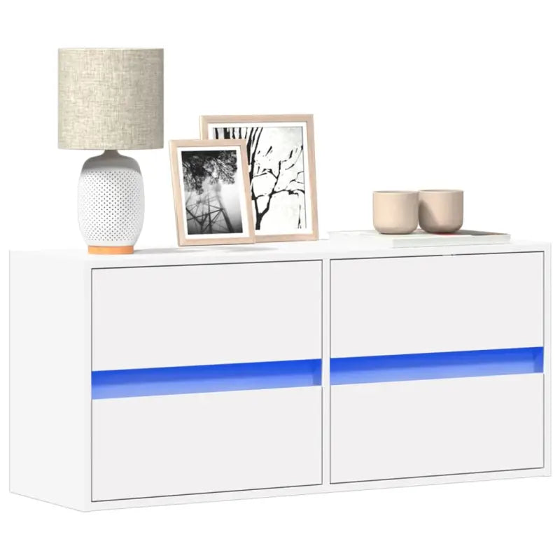 Tv-meubel van bewerkt hout in Sonoma Eiken voor duurzame opbergruimte - Wit / 1 / 100 cm - Tv-meubels