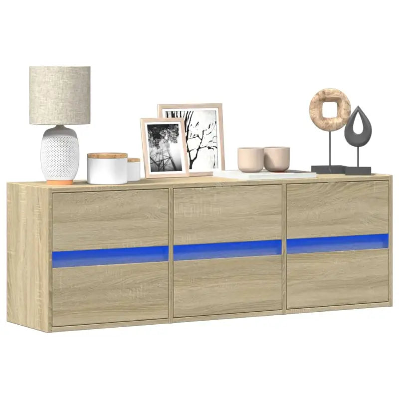 Tv-meubel van bewerkt hout in Sonoma Eiken voor duurzame opbergruimte - Sonoma eiken / 1 / 130 cm - Tv-meubels