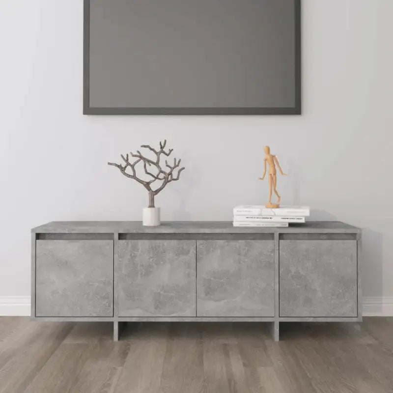 Tv-meubel van bewerkt hout met 4 deuren voor een stijlvolle woonkamer - Betongrijs / 1 - Tv-meubels