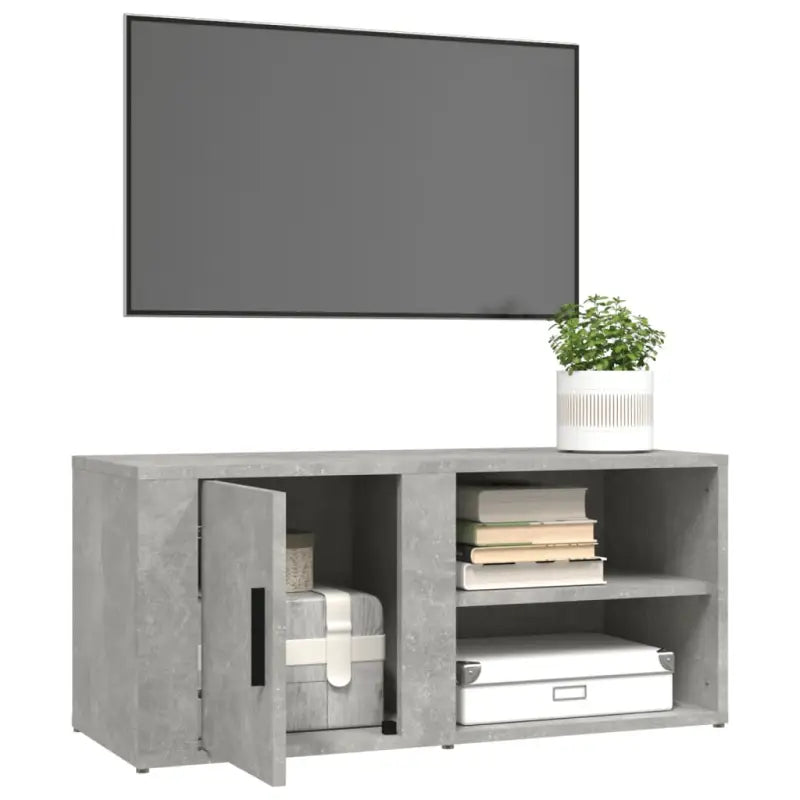 Tv-meubel van bewerkt hout met eigentijds en stevig design - Tv-meubels