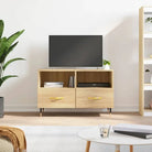 Tv-meubel van bewerkt hout met ijzeren poten in Sonoma Eiken design - Sonoma eiken / 1 - Tv-meubels