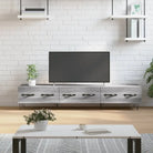 Tv-meubel van bewerkt hout met ijzeren poten voor een stijlvol interieur - Grijs sonoma / 1 - Tv-meubels