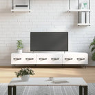 Tv-meubel van bewerkt hout met ijzeren poten voor een stijlvol interieur - Wit / 1 - Tv-meubels