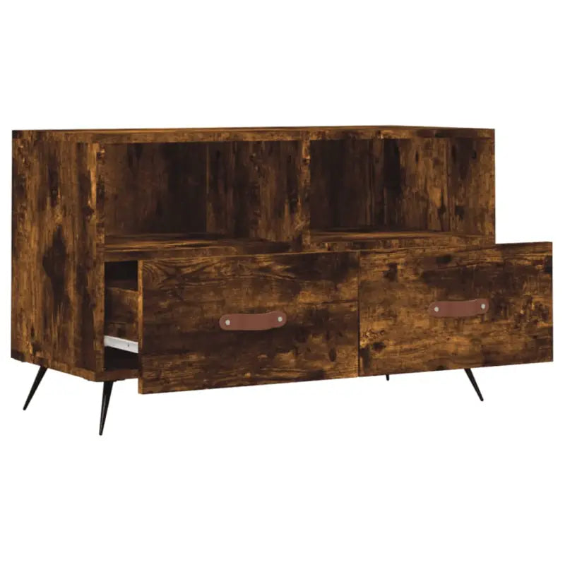 Tv meubel van bewerkt hout met ijzeren poten voor een trendy uitstraling - Tv-meubels