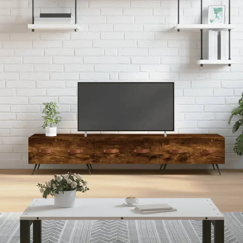 Tv-meubel van bewerkt hout met ijzeren poten voor een trendy uitstraling - Tv-meubels