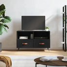 Tv meubel van bewerkt hout met ijzeren poten voor een trendy uitstraling - Zwart / 1 - Tv-meubels
