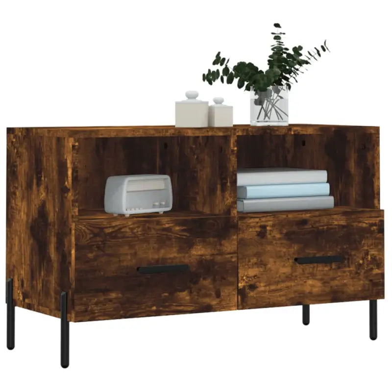 Tv-meubel van bewerkt hout met ijzeren poten voor een trendy uitstraling - Tv-meubels