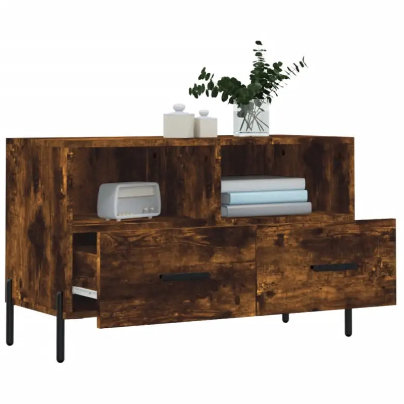 Tv-meubel van bewerkt hout met ijzeren poten voor een trendy uitstraling - Tv-meubels
