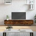 Tv-meubel van bewerkt hout met ijzeren poten voor een trendy uitstraling - Gerookt eiken / 1 - Tv-meubels