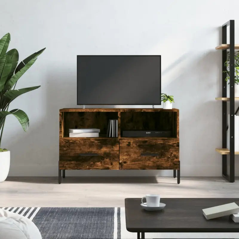 Tv-meubel van bewerkt hout met ijzeren poten voor een trendy uitstraling - Tv-meubels