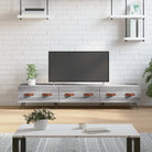 Tv-meubel van bewerkt hout met ijzeren poten voor een trendy uitstraling - Grijs sonoma / 1 - Tv-meubels