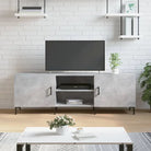 Tv-meubel van bewerkt hout met ijzeren poten voor een trendy uitstraling - Betongrijs / 1 - Tv-meubels