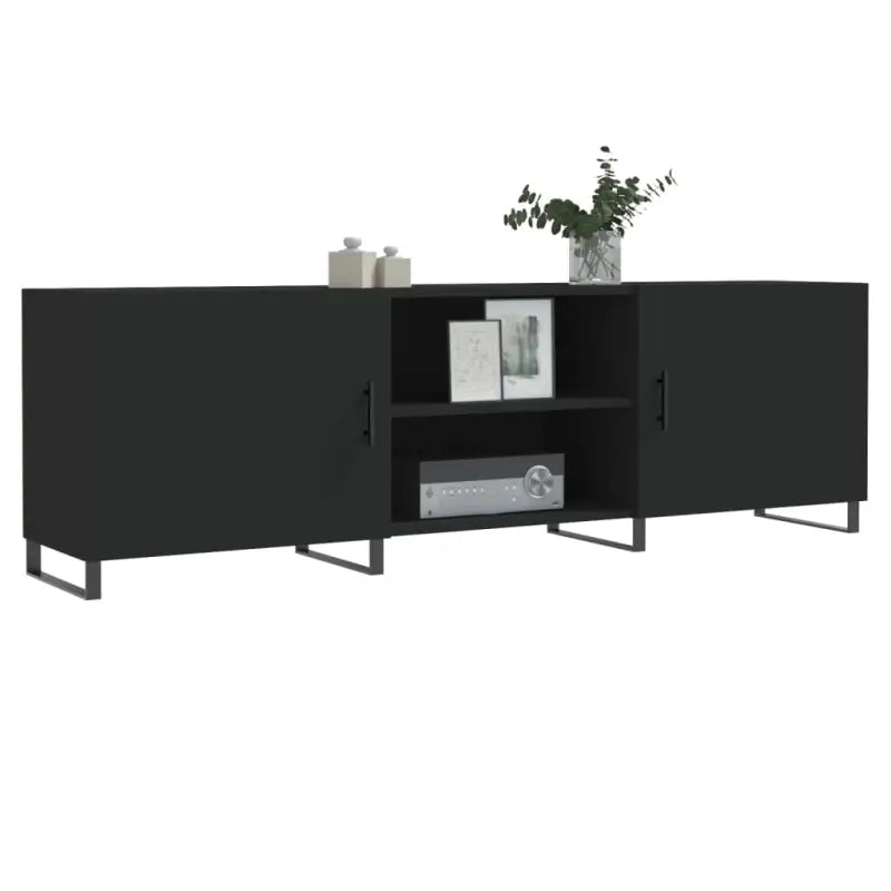 Tv-meubel van bewerkt hout met ijzeren poten voor een trendy kamer - Tv-meubels