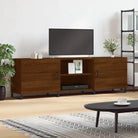 Tv-meubel van bewerkt hout met ijzeren poten voor een trendy kamer - bruin eikenkleur / 1 - Tv-meubels