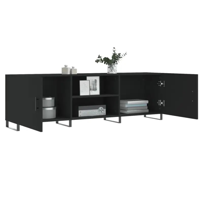 Tv-meubel van bewerkt hout met ijzeren poten voor een trendy kamer - Tv-meubels
