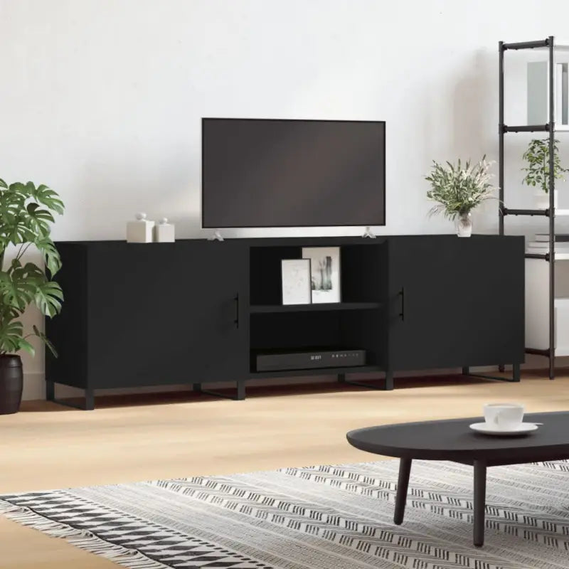 Tv-meubel van bewerkt hout met ijzeren poten voor een trendy kamer - Tv-meubels