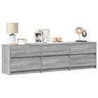 Tv-meubel van bewerkt hout met LED-verlichting en stevig ontwerp - Grijs sonoma / 1 / 180 cm - Tv-meubels