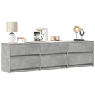 Tv-meubel van bewerkt hout met LED-verlichting en stevig ontwerp - Betongrijs / 1 / 180 cm - Tv-meubels