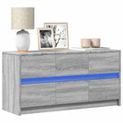 Tv-meubel van bewerkt hout met LED-verlichting en stevig ontwerp - Grijs sonoma / 1 / 100 cm - Tv-meubels