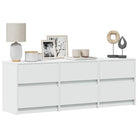 Tv-meubel van bewerkt hout met LED-verlichting en stevig ontwerp - Wit / 1 / 140 cm - Tv-meubels