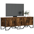 Tv-meubel van bewerkt hout met metalen handgrepen in grijs sonoma - Gerookt eiken / 1 - Tv-meubels