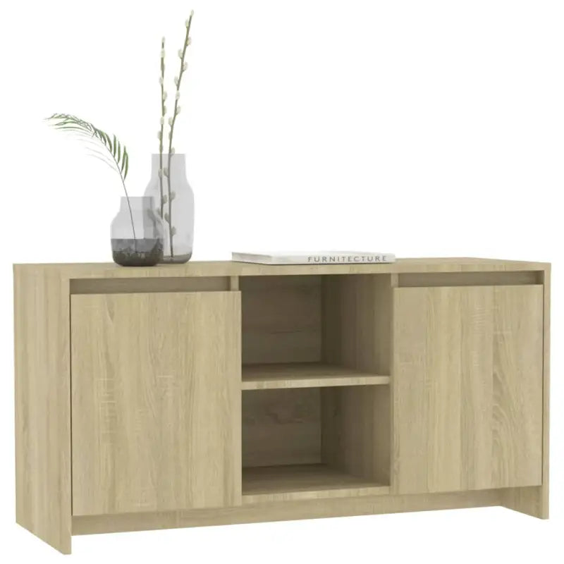 Tv-meubel van bewerkt hout met minimalistisch ontwerp en opbergruimte - Tv-meubels