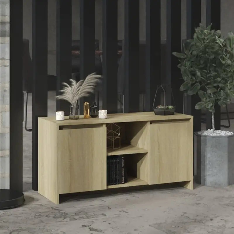 Tv-meubel van bewerkt hout met minimalistisch ontwerp en opbergruimte - Tv-meubels