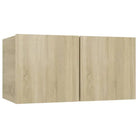 Tv-meubel van bewerkt hout met muurbevestiging en tijdloos design - Tv-meubels