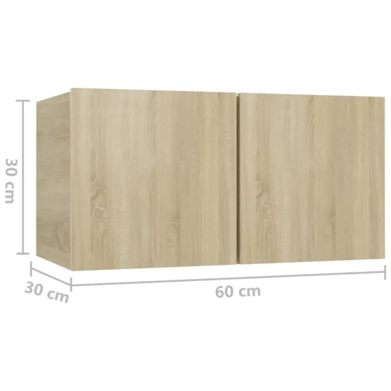 Tv-meubel van bewerkt hout met muurbevestiging en tijdloos design - Tv-meubels