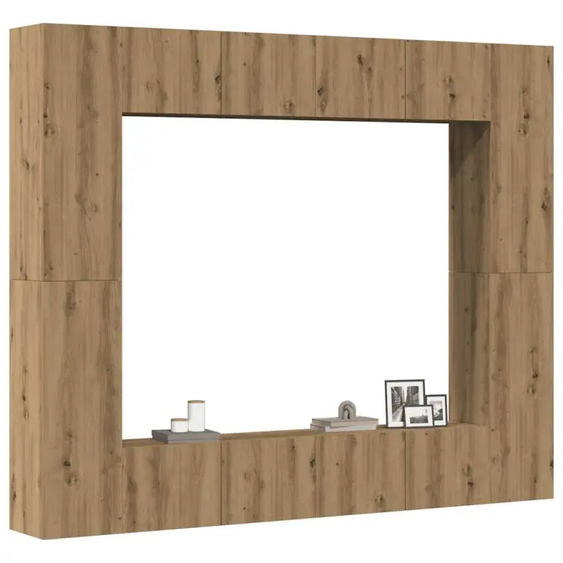 Tv-meubel van bewerkt hout met muurbevestiging en trendy design - artisanaal eikenkleurig / 1 / 80 cm - Tv-meubels