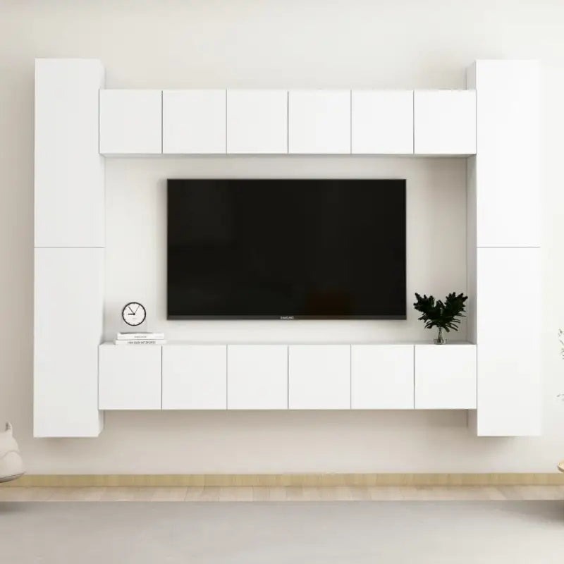 Tv-meubel van bewerkt hout met muurbevestiging en trendy design - Wit / 1 / 60 cm - Tv-meubels