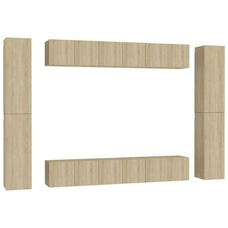 Tv-meubel van bewerkt hout met muurbevestiging voor een moderne woonkamer - Tv-meubels