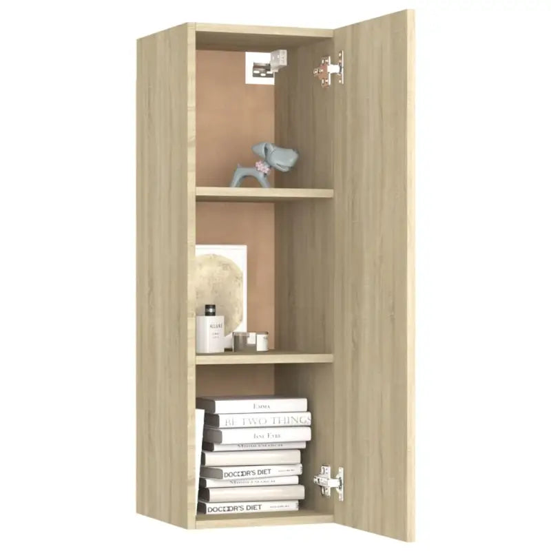 Tv-meubel van bewerkt hout met muurbevestiging voor een moderne woonkamer - Tv-meubels
