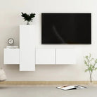 Tv-meubel van bewerkt hout met muurbevestiging voor een trendy uitstraling - Wit / 1 / 80 cm - Tv-meubels