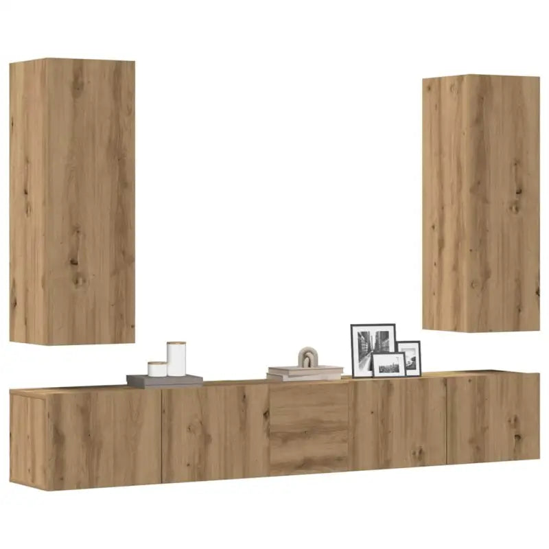 Tv-meubel van bewerkt hout met muurbevestiging voor een trendy uitstraling - artisanaal eikenkleurig / 1 / 160 cm