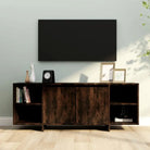 Tv-meubel van bewerkt hout met opberger voor dvd’s en elektronica - Gerookt eiken / 1 - Tv-meubels