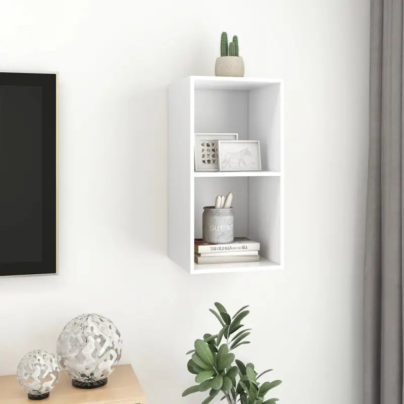 Tv-meubel van bewerkt hout met opbergruimte en muurbevestiging - Tv-meubels