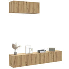 Tv meubel van bewerkt hout met opbergruimte voor een tijdloze uitstraling - artisanaal eikenkleurig / 3 / 80 cm