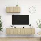 Tv meubel van bewerkt hout met opbergruimte voor een tijdloze uitstraling - Sonoma eiken / 3 / 80 cm - Tv-meubels