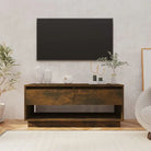Tv-meubel van bewerkt hout met opbergruimte voor woonkamer - Gerookt eiken / 1 - Tv-meubels