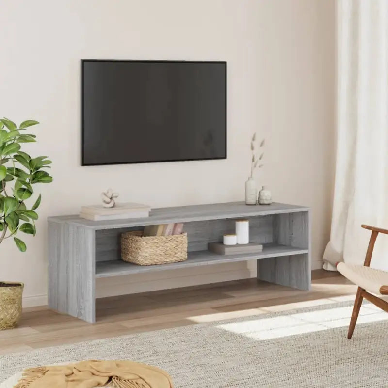 Tv-meubel van bewerkt hout met open vakkeel in vintage stijl - Grijs sonoma / 1 - Tv-meubels
