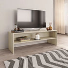 Tv-meubel van bewerkt hout met open vakkeel in vintage stijl - Sonoma eiken / 1 - Tv-meubels