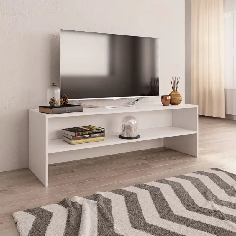 Tv-meubel van bewerkt hout met open vakkeel in vintage stijl - Wit / 1 - Tv-meubels