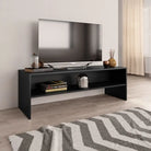 Tv-meubel van bewerkt hout met open vakkeel in vintage stijl - Zwart / 1 - Tv-meubels