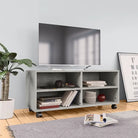 Tv-meubel van bewerkt hout met open vakken en soepel rollende deuren - Betongrijs / 1 - Tv-meubels