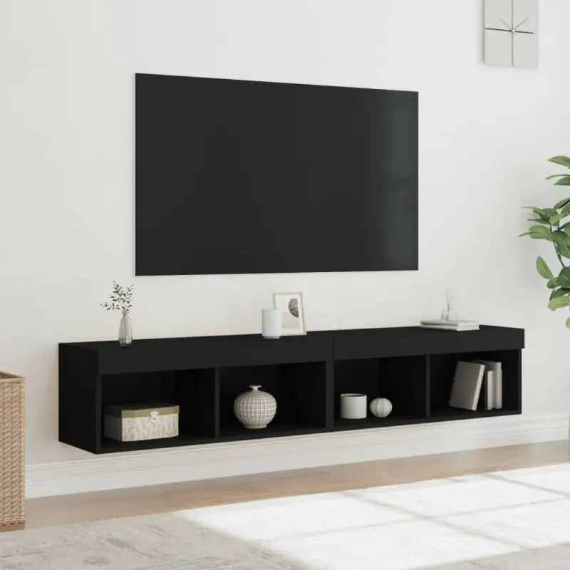Tv-meubel van bewerkt hout met RGB LED-verlichting en stijlvol design - Tv-meubels