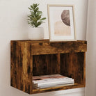 Tv-meubel van bewerkt hout met RGB LED-verlichting en stijlvol design - Gerookt eiken / 1 / 40 cm - Tv-meubels